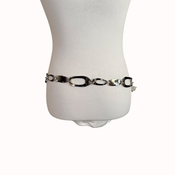 Cj Banks Link Chain Belt Silver Tone Size 2X/3X Edgy Statement Waist Accessory - Picture 15 of 15